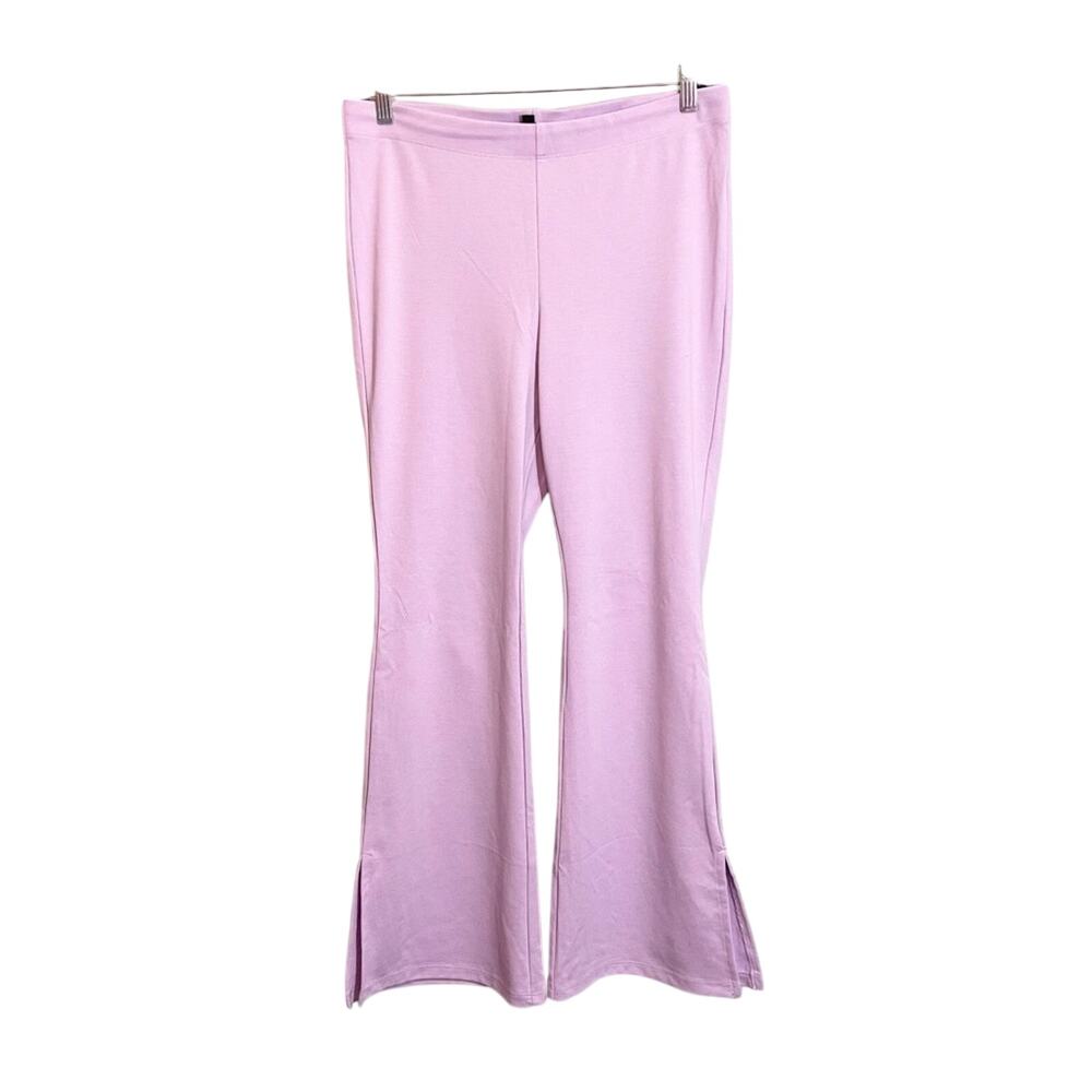 H&M Stretch Elastic‎ Waist Mid Rise Flared Leggings Light Purple Large